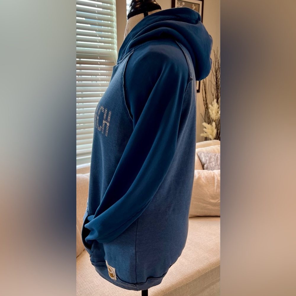The Original Retro Brand Pebble Beach Two Tone Blue Hoodie Sweatshirt Cali - Picture 2 of 14
